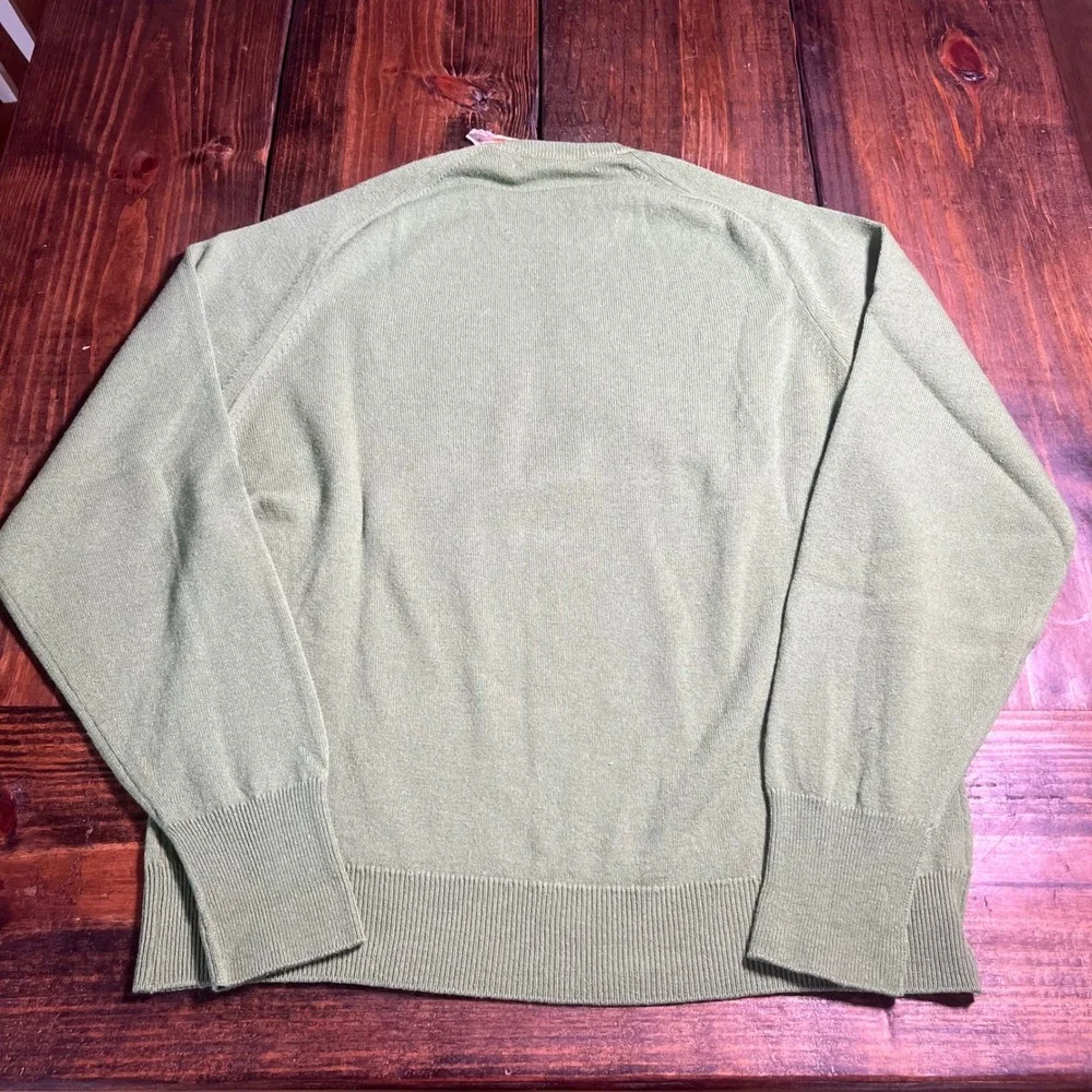 Philip Scott Mens‎ XL Sage Green 100% Lambswool Crewneck Sweater Vintage Israel